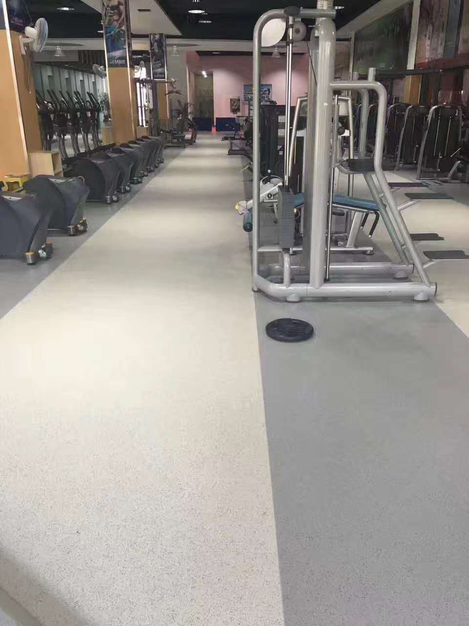 健身馆地面PVC胶地板工程案例