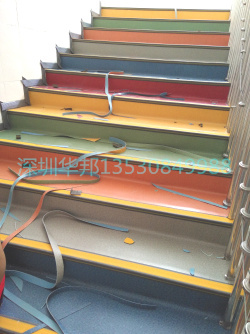 防滑楼梯踏步PVC胶地板案例图片